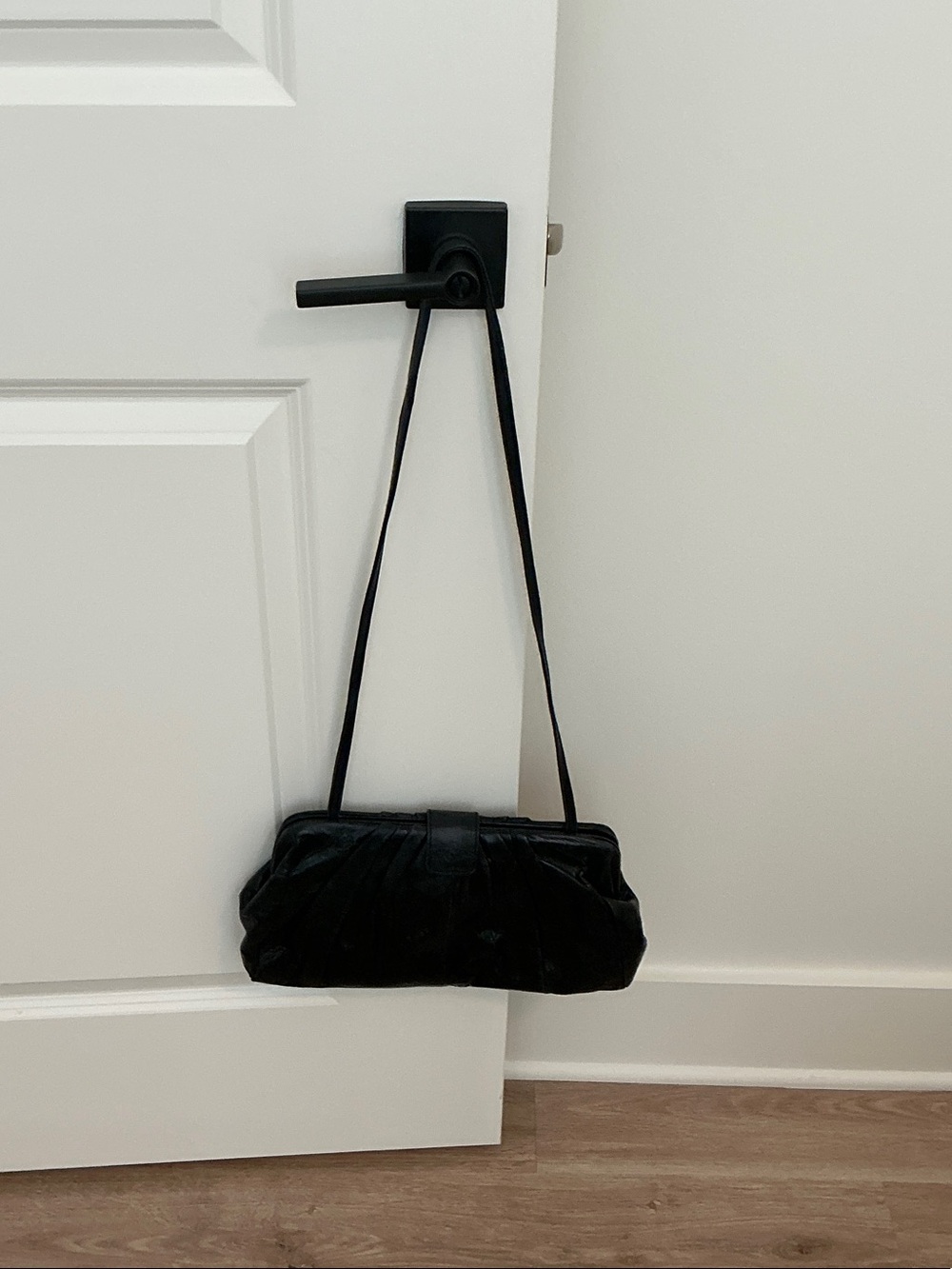 HOBO Black Velvet Shoulder Bag with Slim Strap